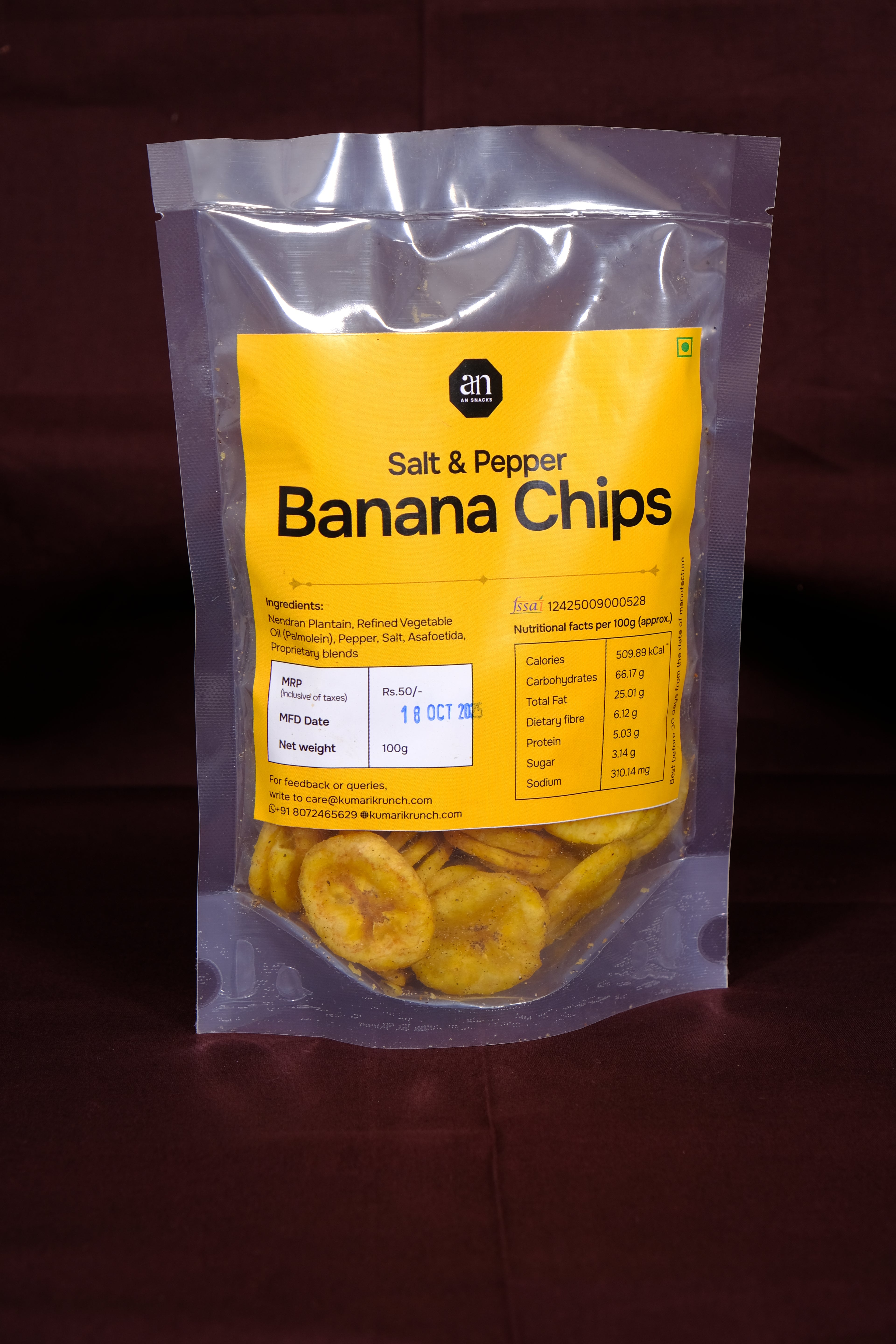 Groundnut Oil - Banana Chips - Classic Salt & Pepper