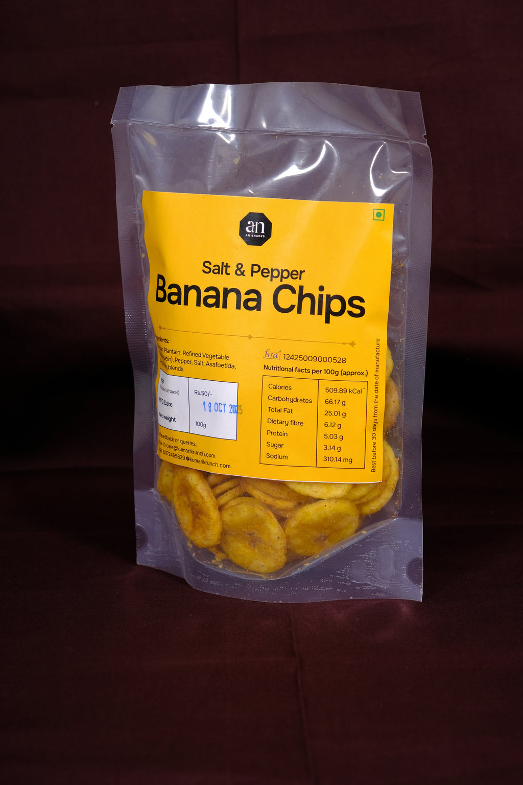 Groundnut Oil - Banana Chips - Classic Salt & Pepper